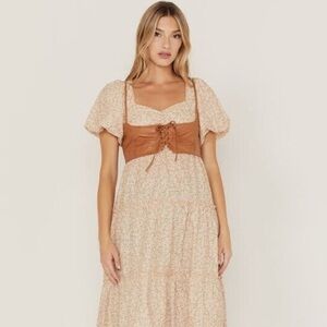 EUC Free People Hastings Corset Belt in Adobe Desert 🏜️